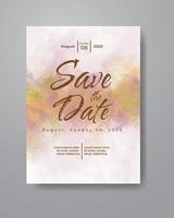 Save the date with watercolor background. Design for your invitation. vector