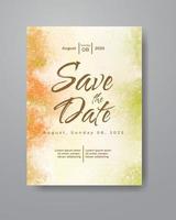 Save the date with watercolor background. Design for your invitation. vector