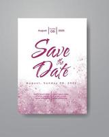 Save the date with watercolor background. Design for your invitation. vector