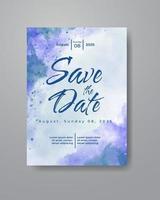 Save the date with watercolor background. Design for your invitation. vector