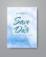 Save the date with watercolor background. Design for your invitation. vector