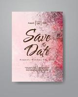 Save the date with watercolor background. Design for your invitation. vector