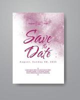 Save the date with watercolor background. Design for your invitation. vector