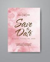 Save the date with watercolor background. Design for your invitation. vector