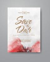 Save the date with watercolor background. Design for your invitation. vector