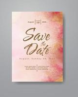 Save the date with watercolor background. Design for your invitation. vector