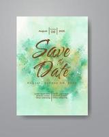 Save the date with watercolor background. Design for your invitation. vector