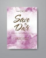 Save the date with watercolor background. Design for your invitation. vector