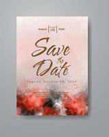 Save the date with watercolor background. Design for your invitation. vector