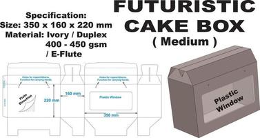 a cake box that has a very attractive shape, equipped with a window on the front which makes it look even more luxurious vector