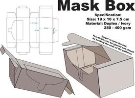 Simple mask box but looks cute. Comes with a zipper to open the box. Practically can be opened and closed by hooking the ends of the pattern. vector