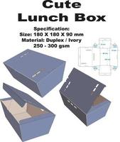 Very cute and cool packaged lunch box. In addition to its attractive shape, This box is also easy to carry. This box can also be used to box cakes, breads and snacks. vector