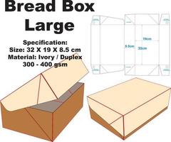 Very cool and simple bread box. In addition to its attractive shape, This box is also easy to carry. This box can also be used for cake boxes, lunch boxes, and snacks. vector