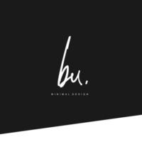 BU Initial handwriting or handwritten logo for identity. Logo with signature and hand drawn style. vector