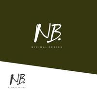 NB Initial handwriting or handwritten logo for identity. Logo with signature and hand drawn style. vector