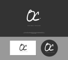 OC Initial handwriting or handwritten logo for identity. Logo with signature and hand drawn style. vector