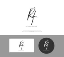 RF Initial handwriting or handwritten logo for identity. Logo with signature and hand drawn style. vector