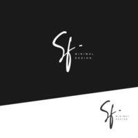 SF Initial handwriting or handwritten logo for identity. Logo with signature and hand drawn style. vector