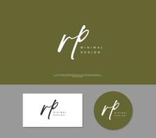 RP Initial handwriting or handwritten logo for identity. Logo with signature and hand drawn style. vector