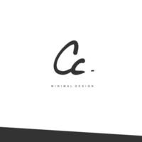 CC Initial handwriting or handwritten logo for identity. Logo with signature and hand drawn style. vector