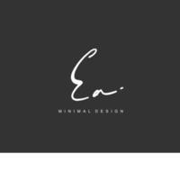 EA Initial handwriting or handwritten logo for identity. Logo with signature and hand drawn style. vector