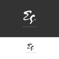 ES Initial handwriting or handwritten logo for identity. Logo with signature and hand drawn style. vector