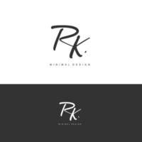 RK Initial handwriting or handwritten logo for identity. Logo with signature and hand drawn style. vector