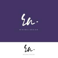 RN Initial handwriting or handwritten logo for identity. Logo with signature and hand drawn style. vector