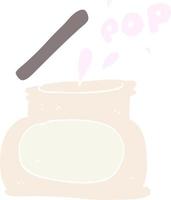 flat color illustration of a cartoon popping jar vector