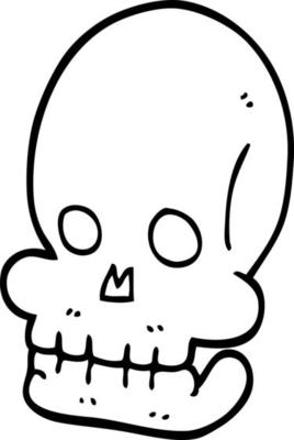 line drawing cartoon spooky skull
