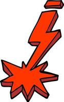 cartoon doodle thunder bolt vector