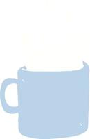 taza de café caliente de dibujos animados de estilo de color plano vector