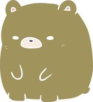 lindo oso triste de dibujos animados de estilo de color plano vector