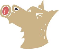 cartoon doodle howling dog vector