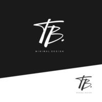 TB Initial handwriting or handwritten logo for identity. Logo with signature and hand drawn style. vector