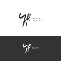 YP Initial handwriting or handwritten logo for identity. Logo with signature and hand drawn style. vector