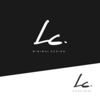 LC Initial handwriting or handwritten logo for identity. Logo with signature and hand drawn style. vector