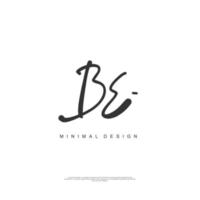 BE Initial handwriting or handwritten logo for identity. Logo with signature and hand drawn style. vector