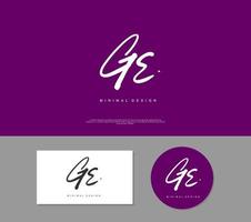 GE Initial handwriting or handwritten logo for identity. Logo with signature and hand drawn style. vector