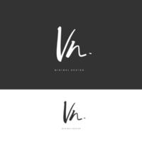 VN Initial handwriting or handwritten logo for identity. Logo with signature and hand drawn style. vector