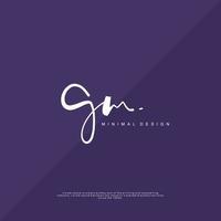 GM Initial handwriting or handwritten logo for identity. Logo with signature and hand drawn style. vector