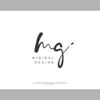 MG Initial handwriting or handwritten logo for identity. Logo with signature and hand drawn style. vector