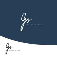 GS Initial handwriting or handwritten logo for identity. Logo with signature and hand drawn style. vector
