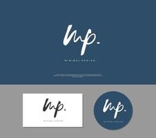 MP Initial handwriting or handwritten logo for identity. Logo with signature and hand drawn style. vector