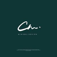 CM Initial handwriting or handwritten logo for identity. Logo with signature and hand drawn style. vector