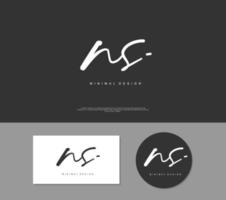 NS Initial handwriting or handwritten logo for identity. Logo with signature and hand drawn style. vector