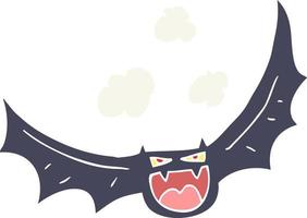 flat color illustration of a cartoon halloween bat vector