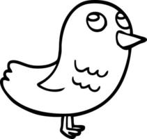 line drawing cartoon garden bird vector