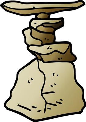cartoon doodle stacked rocks