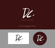 DC Initial handwriting or handwritten logo for identity. Logo with signature and hand drawn style. vector